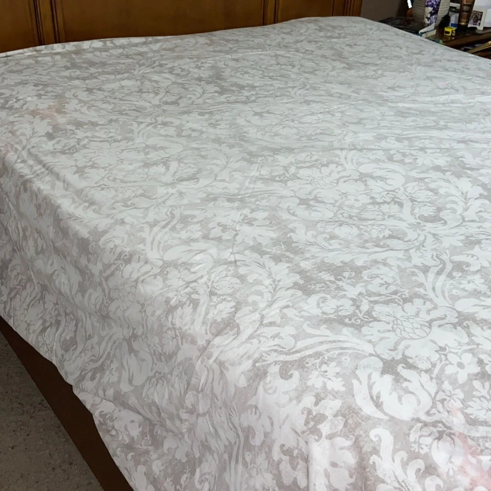 Pottery Barn leaves Floral Medallion Linen Blend Duvet Cover king